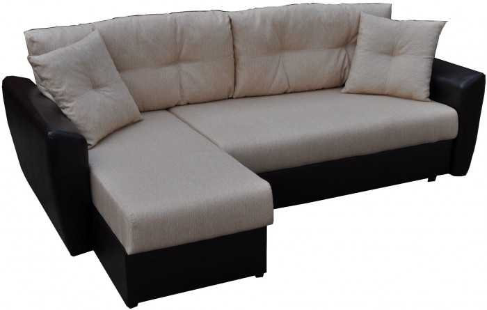 Диван УГЛОВОЙ Амстердам рогожка серая полностью 160, пружинный блок Боннель