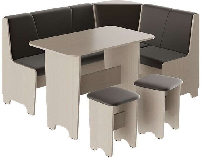 Техас Кухонный уголок Исп.1 (Дуб Сонома/Экокожа бежевая)