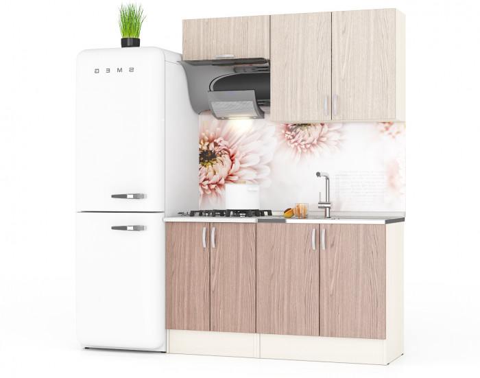 Кухня Мери 03 ШВ800+ШВв600+ШНМ800+ШН600, дуб/ясень шимо светлый/ясень шимо тёмный