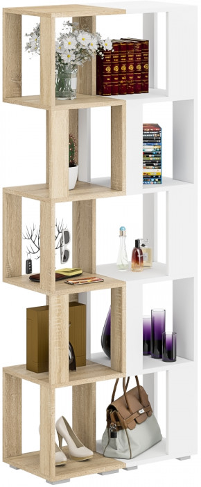 Стеллаж СВК 2 шт., цвет дуб сонома/белый, ШхГхВ 70х35х179 см.(дуб сонома 1 шт. + белый 1 шт.)