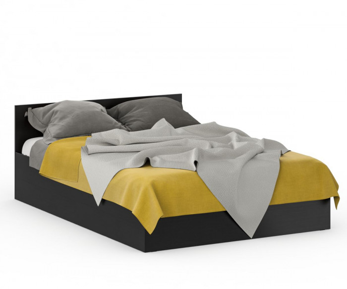 Кровать 1400 + Шкаф 2-х створчатый Стандарт, цвет венге, ШхГхВ 143,5х203,5х70 + 90х52х200 см., сп.м. 1400х2000 мм., без матраса, основание есть