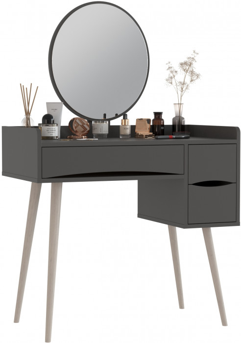 Трюмо 4-25921граф, цвет графит, ШхГхВ 85х46,6х130 см., НЕ универсальная сборка