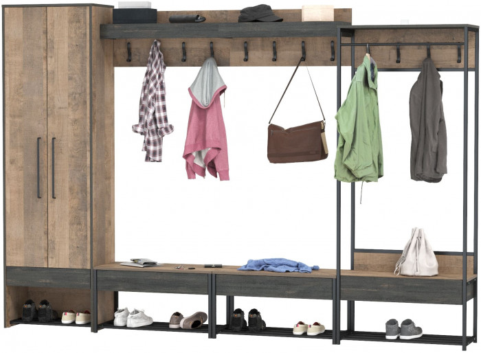 Трувор Прихожая 243, дуб гранж песочный/интра