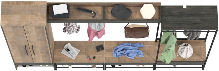 Трувор Прихожая 243, дуб гранж песочный/интра