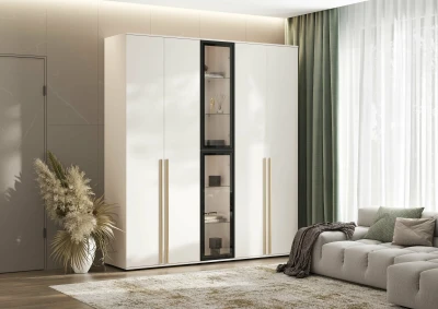 Норд Шкафы 800 + Пенал-стекло 400, Кашемир