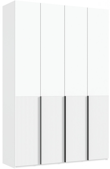 Марвэл Шкаф 4-х створчатый 1600, с доп.ящиками, Белый/Браш вайт