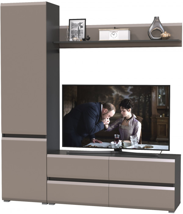 Сидней Комплектация № 046, корпус: антрацит/фасады: МДФ веллюто капучино