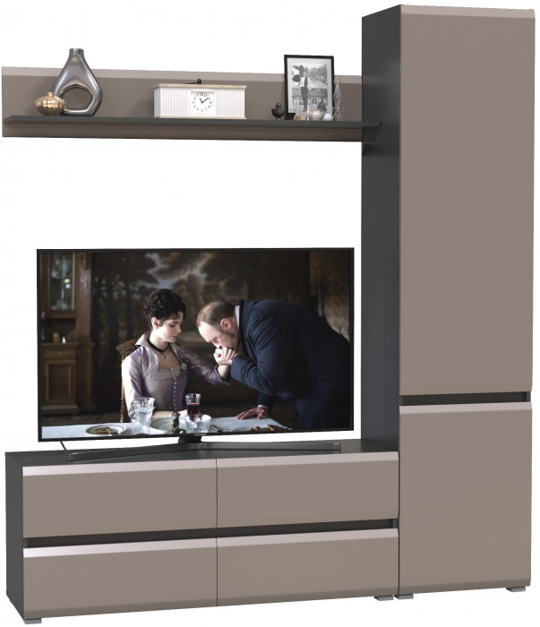 Сидней Комплектация № 046, корпус: антрацит/фасады: МДФ веллюто капучино