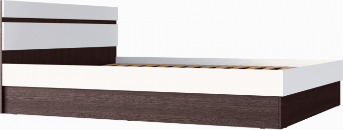 Ким Кровать 140 (Белый глянец, Венге)