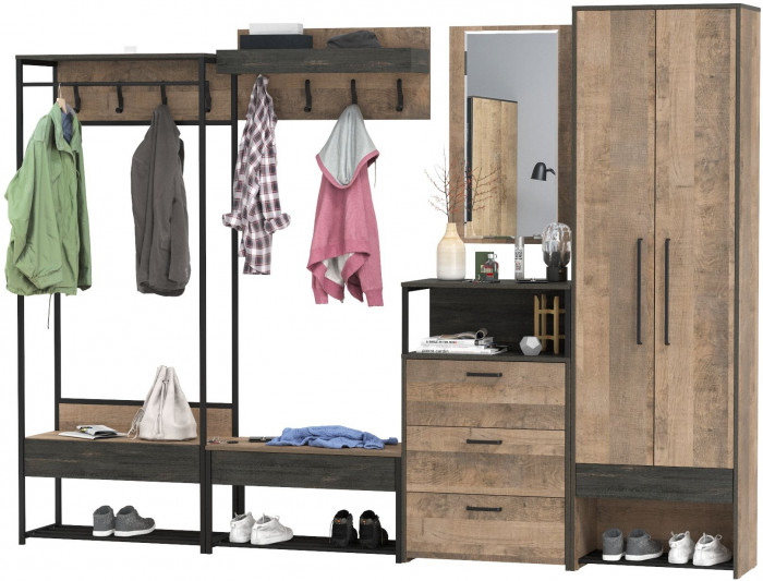 Трувор Прихожая 244, дуб гранж песочный/интра