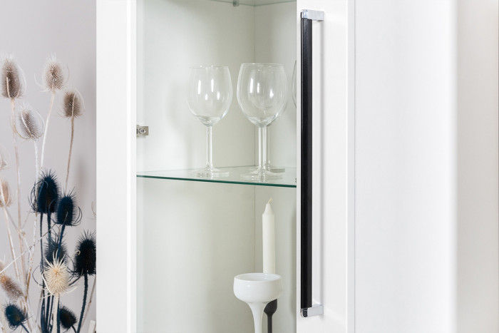 Валенсия Гостиная № 107, ЛДСП белый шагрень/МДФ белый шагрень