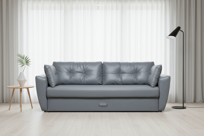 Амстердам экокожа серая