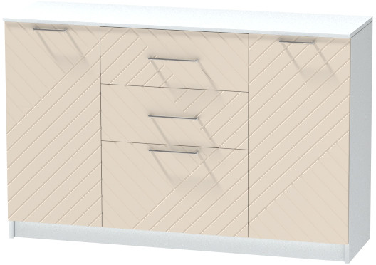 Комод №3 "Иннэс-7", Белый/Тирамису матовый