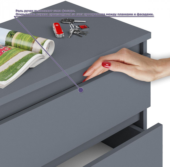 Мори Стол компьютерный МС-16 левый + Шкаф МШ800.1, цвет графит, ШхГхВ 204,8х84,9х209,6 см., выдвижные ящики слева, НЕ универсальная сборка