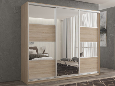 Шкаф-купе Кааппи 5 Сонома Светлый 210х45х230 см