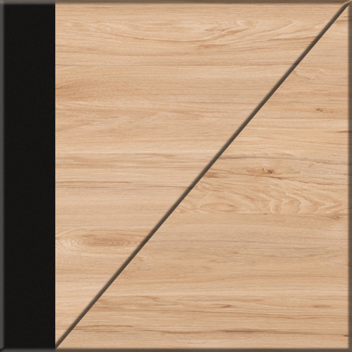 Брюс Стол 12.157 + Комод 16.233 + Стол 12.157, цвет чёрный/Battle rock Santiago/столешница МДФ ель карпатская, 373,4х62,6(38,3)х75(85,6) см., ун. сб.