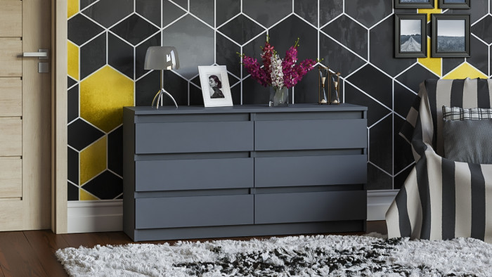 Мори Комод МК1380.6, цвет графит, ШхГхВ 138х41х73 см.
