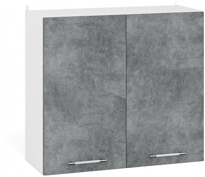 Кухня Мебель--24 ШВ800 Шкаф 80 см., цвет корпус белый/фасад МДФ бетон лофт графит, ШхГхВ 80х32х72 см.
