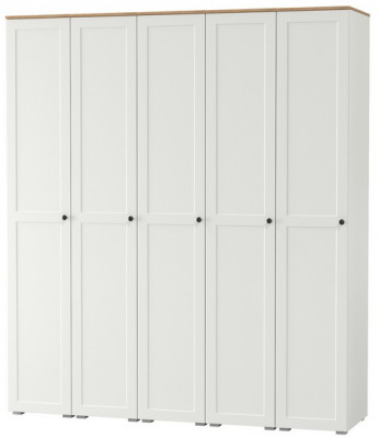 Остин 13.225 Шкаф-пенал 5 шт., цвет белый шагрень/дуб крафт золотой, ШхГхВ 200х54,3х229,6 см., универсальная сборка