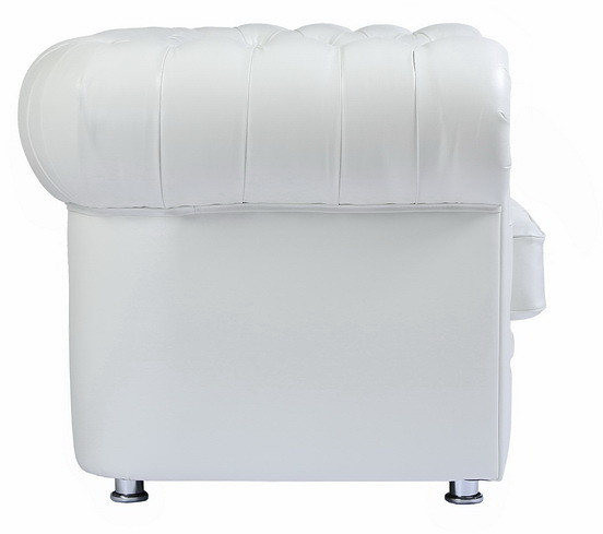 Диван кожаный белый, прямой 2-х местный, для дома, офиса, гостиной, кабинета Честер