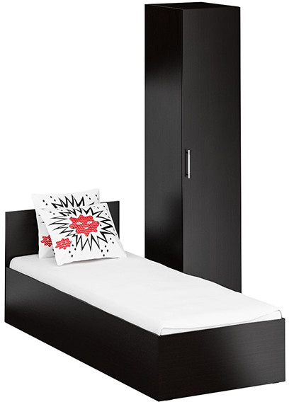 Кровать 0800 + Пенал Стандарт, венге