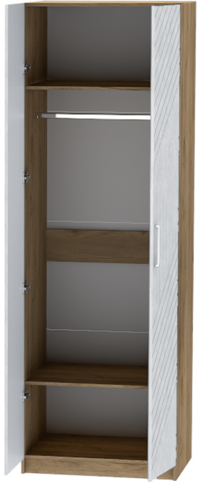 Шкаф двухдверный №1 "Иннэс-7" - Крафт золотой/Бетон снежный