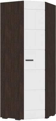 ЛИБЕРТИ ШК 05 Шкаф угловой 780 (780х2100х780) Фасад МДФ БЕЛЫЙ ГЛЯНЕЦ/Корпус ВЕНГЕ