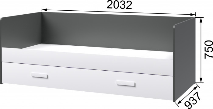 Подростковая Кэнди, композиция 1, графит/белый