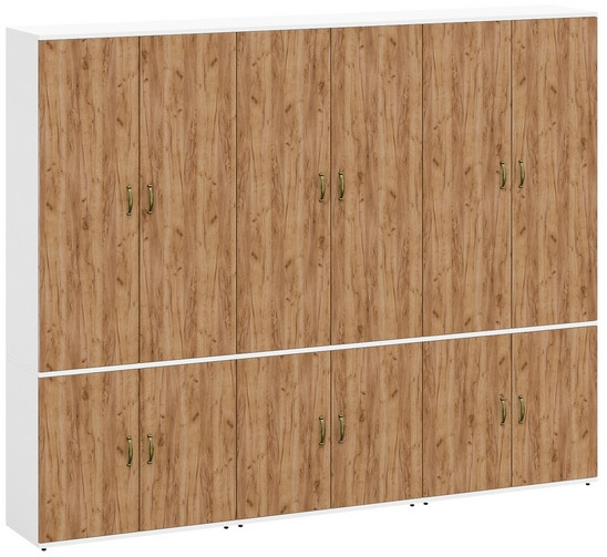 Лидер-8 Шкаф МД 20Б 3 шт., белый шагрень/крафт золото