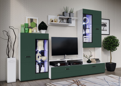 Гостиная Нэнси NEW Вариант №3 (Браш Мени Грин, Белый)