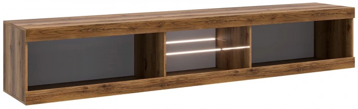 Прага Модульная Гостиная, вариант №3, Дуб Делано/Черный глянец