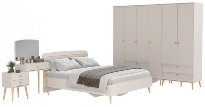 Афина Спальня 20-1600, цвет кашемир серый, сп.м. 1600х2000 мм., б/м, основание есть - фанера