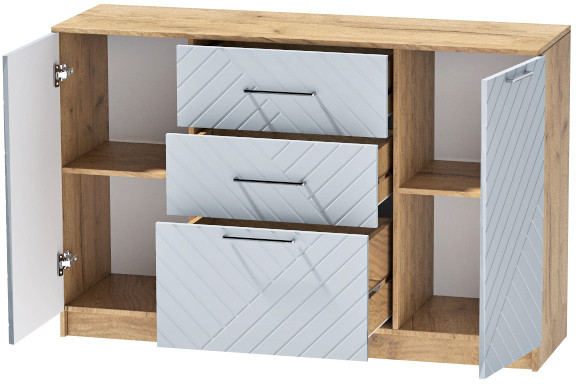 Комод №3 "Иннэс-7", Крафт золотой/Монблан Р-826