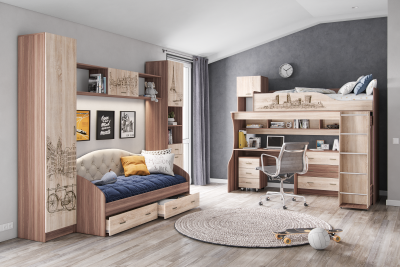 Подростковая Орион, набор 4, Ясень шимо/Дуб сонома