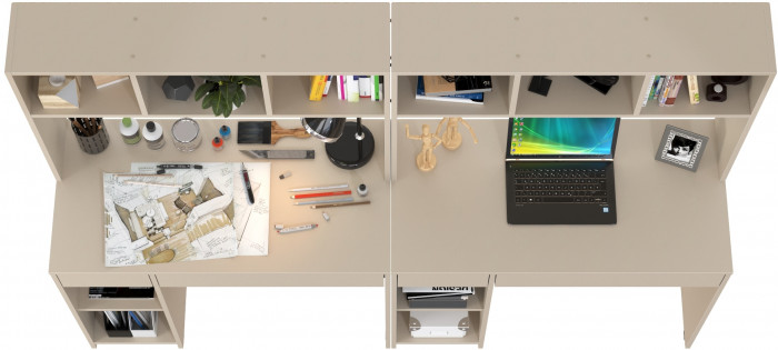 компьютерный стол Комфорт 12.77F + компьютерный стол Комфорт 12.77F, сатин