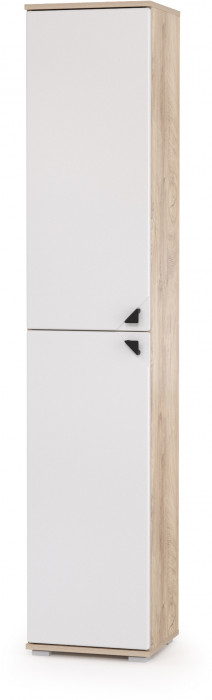 КР100 Бостон № 47, цвет дуб эндгрейн элегантный/фасады МДФ милк рикамо софт, 13.154+13.155, ШхГхВ 77,2х35,1х194,4 см., универсальная сборка