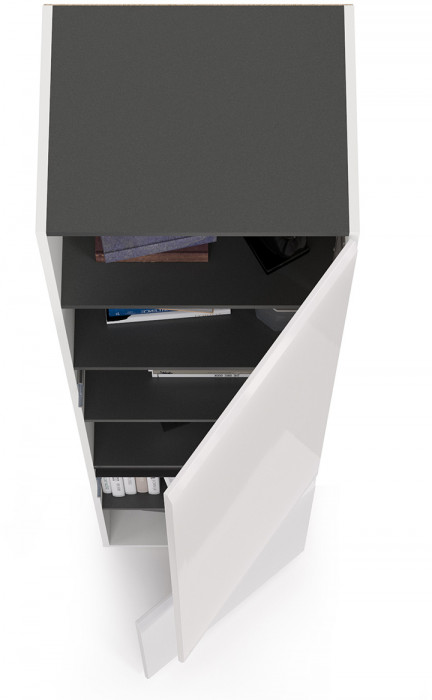 Сидней 13.200 Шкаф, корпус: белый/чёрный/фасады: МДФ белый глянец