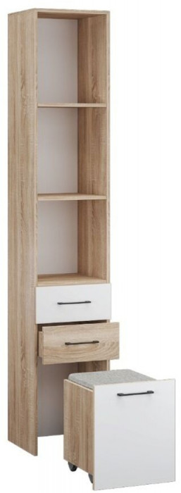 Денвер Пенал с пуфиком дуб сонома/Белый