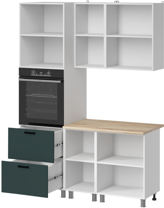 МК Аленушка 1,6м ПД Лаванда Изумруд,скоба черный,сонома