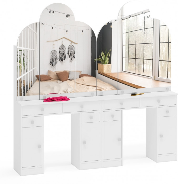 Два туалетных столика Трельяжа МД №2, белый шагрень