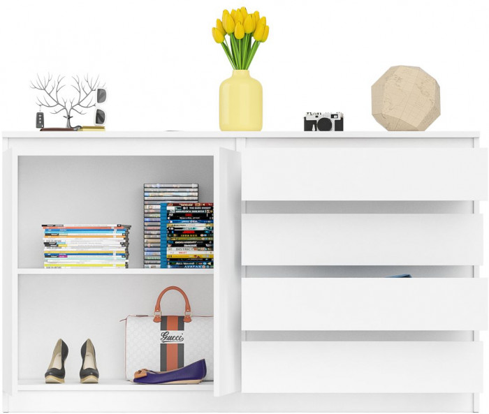 Мори Комод МК1600.1, цвет белый, ШхГхВ 160,4х41х94 см., НЕ универсальная сборка