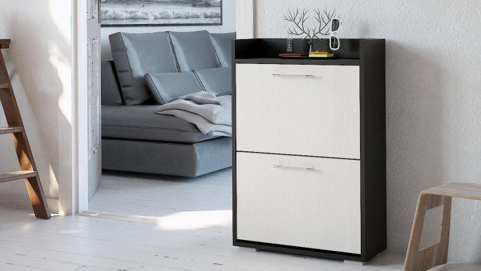 Обувница СВК, цвет венге/дуб лоредо, ШхГхВ 95,7х60х25 см.