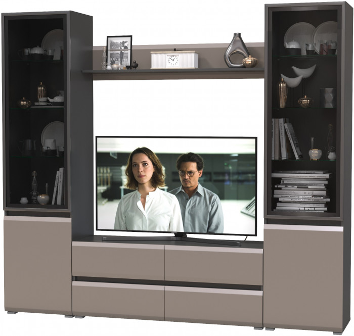 Сидней Комплектация № 049, корпус: антрацит/фасады: МДФ веллюто капучино