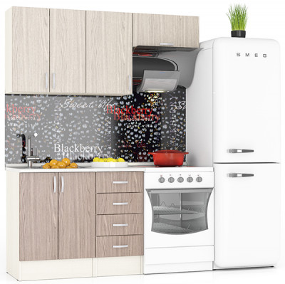 Кухня Мери 04 ШВ600+ШВ400+ШВв600+ШН600+ШН4Я400, дуб/ясень шимо светлый/ясень шимо тёмный