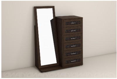 Кэт-4 Комод 6 ящиков /Зеркало, венге (Венге)