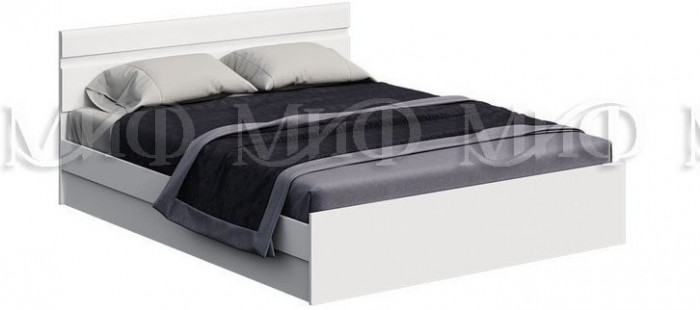 Нэнси New МДФ Кровать 160 (Белый глянец / Сонома)