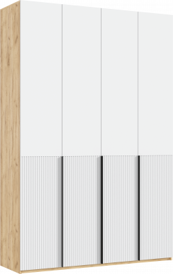 Марвэл Шкаф 4-х створчатый 1600, Браш Вайт, Дуб Крафт