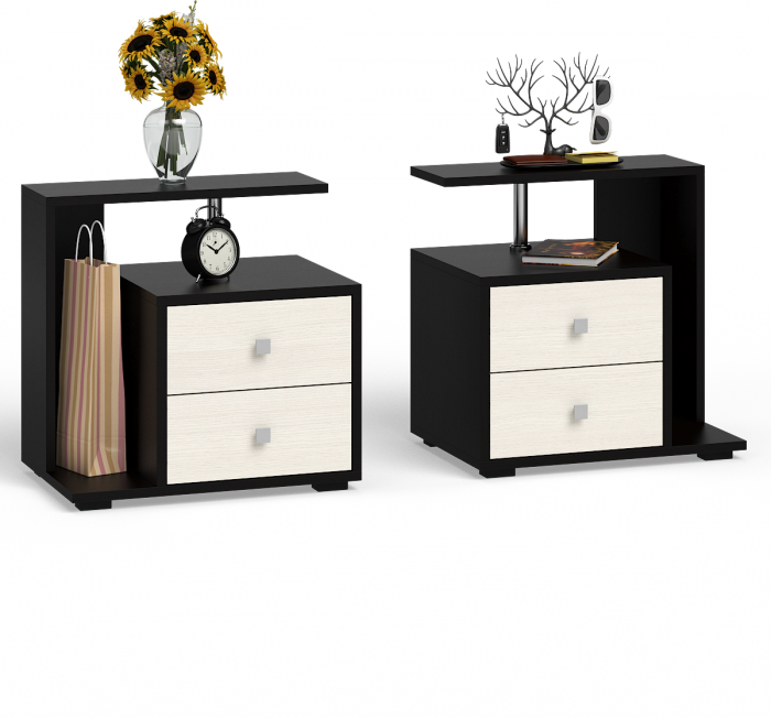 Камелия Тумба прикроватная - комплект из 2 шт.(левая + правая), венге/дуб лоредо