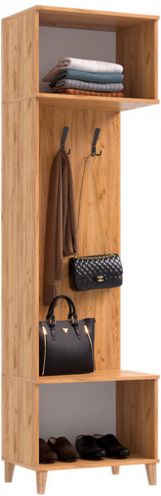 Шкаф с вешалками Ирис, Крафт золотой/Браш графит