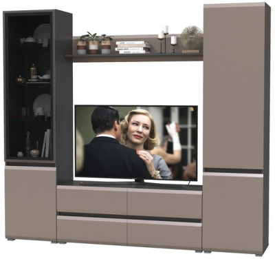 Сидней Комплектация № 050, корпус: антрацит/фасады: МДФ веллюто капучино